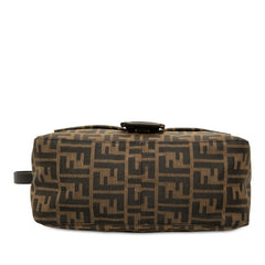 フェンディ ズッカ マンマバゲット ワンショルダーバッグ ハンドバッグ ブラウン キャンバス レザー レディース FENDI 中古