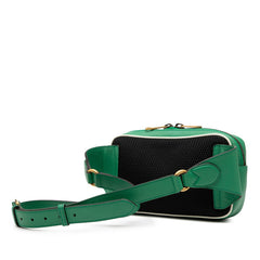 グッチ × アディダス ボディバッグ バムバッグ 722141 グリーン ホワイト レザー レディース GUCCI 【中古】