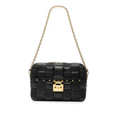 ルイ ヴィトン ダミエジャイアント トロカMM チェーン ショルダーバッグ M59114 ノワール ブラック レザー レディース LOUIS VUITTON 【中古】