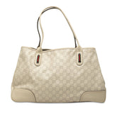 グッチ グッチシマ トートバッグ ショルダーバッグ 293589 ホワイト レザー レディース GUCCI 中古