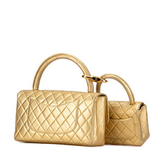 シャネル マトラッセ ココマーク 親子バッグ ハンドバッグ ゴールド ラムスキン レディース CHANEL 【中古】