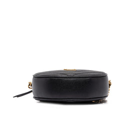 サンローラン YSLロゴ ヴィニル 斜め掛け チェーン ショルダーバッグ 610436 ブラック レザー レディース SAINT LAURENT 中古