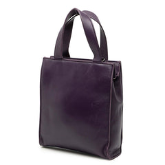プラダ 三角ロゴプレート トートバッグ ショルダーバッグ 2WAY 1BG418 パープル レザー レディース PRADA 中古