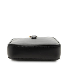 サンローラン カサンドラ ル サンカセット YSLロゴ 斜め掛け ショルダーバッグ ポシェット 735214 ブラック ゴールド レザー レディース SAINT LAURENT 中古