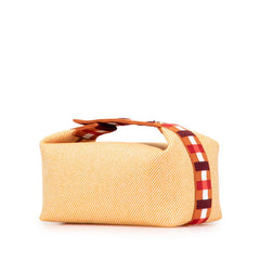 エルメス ブリッドアブラックPM ハンドバッグ オレンジ ブラウン コットン レディース HERMES 【中古】