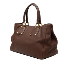 プラダ トートバッグ ブラウン レザー レディース PRADA 【中古】
