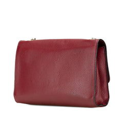 グッチ バンブー チェーン ショルダーバッグ 387611 ワインレッド レザー レディース GUCCI 【中古】