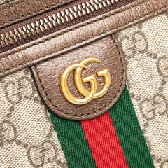 グッチ オフィディア GGスプリーム ショルダーバッグ 598127 ベージュ ブラウン PVC レザー レディース GUCCI 【中古】