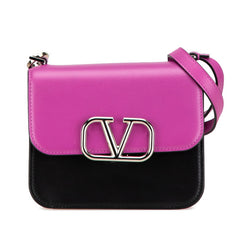 ヴァレンティノ ハンドバッグ ショルダーバッグ バイカラー ピンク ブラック レザー レディース VALENTINO 【中古】