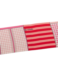 エルメス ツイリー Couvertures Nouvelles 新しいブランケット スカーフ ピンク系 シルク レディース HERMES 中古