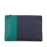 エルメス マンハッタン デュオ 35 クラッチバッグ グリーン ネイビー シルバー金具 エバーカラー トゴ メンズ HERMES 【中古】