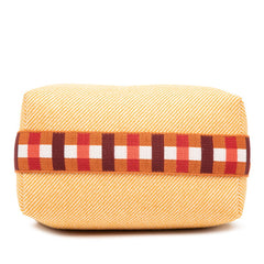 エルメス ブリッド ア ブラック オ カレ PM ハンドバッグ ポーチ フォーブ オレンジ シルバー金具 コットン レディース HERMES 【中古】