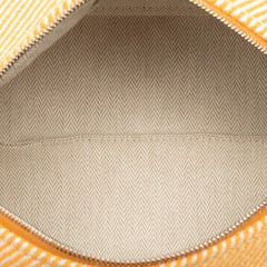 エルメス ブリッド ア ブラック オ カレ PM ハンドバッグ ポーチ フォーブ オレンジ シルバー金具 コットン レディース HERMES 【中古】