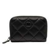 シャネル ココマーク マトラッセ カードケース パスケース ブラック ラムスキン レディース CHANEL 【中古】