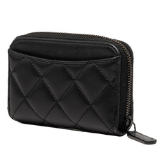 シャネル ココマーク マトラッセ カードケース パスケース ブラック ラムスキン レディース CHANEL 【中古】