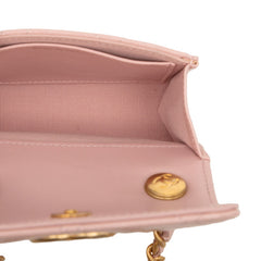 シャネル ココマーク ミニミニマトラッセ 斜め掛け チェーン ショルダーバッグ ピンク ラムスキン レディース CHANEL 中古