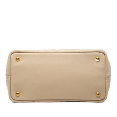 プラダ カナパ ミニ 三角ロゴプレート ハンドバッグ ショルダーバッグ 2WAY 1BG439 ベージュ キャンバス レディース PRADA 【中古】