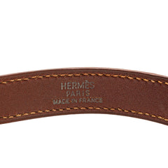 エルメス チョーカー ブラウン シルバー レザー メタル レディース HERMES 【中古】
