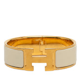 エルメス クリッククラックH PM ブレスレット ゴールド ホワイト メッキ レディース HERMES 【中古】