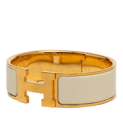 エルメス クリッククラックH PM ブレスレット ゴールド ホワイト メッキ レディース HERMES 【中古】