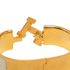 エルメス クリッククラックH PM ブレスレット ゴールド ホワイト メッキ レディース HERMES 【中古】