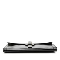エルメス ジジェGM クラッチバッグ ブラック ボックスカーフ レディース HERMES 【中古】