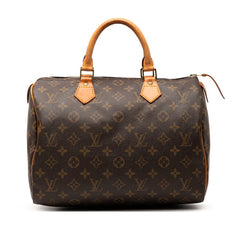 ルイ ヴィトン モノグラム スピーディ30 ハンドバッグ M41526 ブラウン PVC レザー レディース LOUIS VUITTON 【中古】
