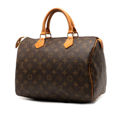 ルイ ヴィトン モノグラム スピーディ30 ハンドバッグ M41526 ブラウン PVC レザー レディース LOUIS VUITTON 【中古】