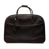 サルヴァトーレフェラガモ × マセラティ ボストンバッグ トラベルバッグ ブラウン レザー メンズ Salvatore Ferragamo 中古