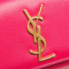 サンローラン YSLロゴ チェーン ショルダーバッグ 354121 ピンク ゴールド レザー レディース SAINT LAURENT 【中古】