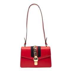 グッチ シルヴィ ショルダーバッグ 421882 ホワイト レザー レディース GUCCI 【中古】