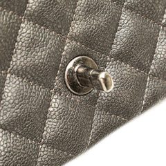 シャネル ミニ マトラッセ 20 ココマーク チェーンショルダーバッグ シルバー グレー キャビアスキン レディース CHANEL 【中古】