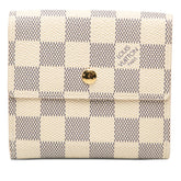 ルイ ヴィトン ダミエ アズール ポルトフォイユ エリーズ 二つ折り財布 N61733 ホワイト PVC レザー レディース LOUIS VUITTON 【中古】
