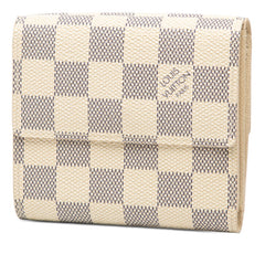 ルイ ヴィトン ダミエ アズール ポルトフォイユ エリーズ 二つ折り財布 N61733 ホワイト PVC レザー レディース LOUIS VUITTON 【中古】