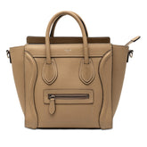 セリーヌ ラゲージ ナノショッパー ハンドバッグ ベージュ レザー レディース CELINE 【中古】
