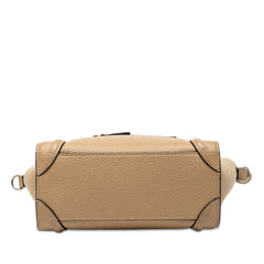 セリーヌ ラゲージ ナノショッパー ハンドバッグ ベージュ レザー レディース CELINE 【中古】