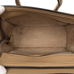 セリーヌ ラゲージ ナノショッパー ハンドバッグ ベージュ レザー レディース CELINE 【中古】