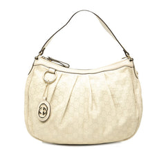 グッチ グッチシマ ワンショルダーバッグ 232955 ベージュ アイボリー レザー レディース GUCCI 【中古】