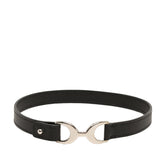 エルメス パバン 2連 ブレスレット □O 2011 ブラック レザー メタル レディース HERMES 【中古】