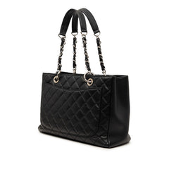 シャネル マトラッセ ココマーク チェーントートバッグ ハンドバッグ ブラック キャビアスキン レディース CHANEL 【中古】