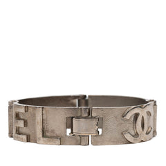 シャネル ロゴ ココマーク バングル シルバー メタル レディース CHANEL 【中古】
