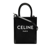セリーヌ バーティカルカバ ミニ ハンドバッグ ショルダーバッグ 2WAY ブラック キャンバス レザー レディース CELINE 【中古】
