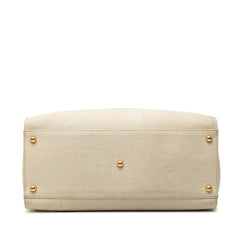 フェンディ サンシャイン ミディアム トートバッグ ショルダーバッグ 2WAY 8BH386 ベージュ キャンバス レザー レディース FENDI 中古