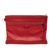バレンシアガ クラシック クリップM クラッチバッグ セカンドバッグ 273022 レッド レザー レディース BALENCIAGA 【中古】
