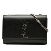 サンローラン ケイト スモール YSLロゴ チェーン ショルダーバッグ 469390BOW0N1000 ブラック シルバー レザー レディース SAINT LAURENT 【中古】