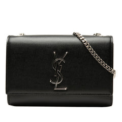 サンローラン ケイト スモール YSLロゴ チェーン ショルダーバッグ 469390BOW0N1000 ブラック シルバー レザー レディース SAINT LAURENT 【中古】