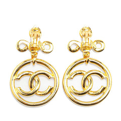 シャネル ココマーク ラウンド サークル イヤリング ゴールド メッキ レディース CHANEL 【中古】