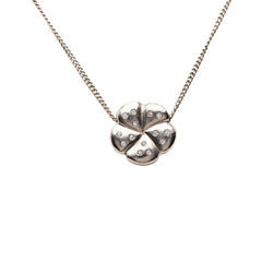 シャネル カメリア ココマーク フラワー ペンダント ネックレス 09A シルバー ラインストーン メタル レディース CHANEL 【中古】