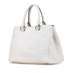 プラダ 三角ロゴプレート ハンドバッグ ショルダーバッグ2WAY BN2579 ホワイト レザー レディース PRADA 【中古】