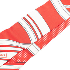 エルメス ツイリー WASHINGTON'S CARRIAGE ジョージワシントンの馬車 スカーフ レッド ホワイト シルク レディース HERMES 【中古】